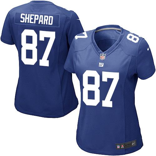 Nike Giants #87 Sterling Shepard Royal Blue Team Color Women's Stitched NFL Elite Jersey